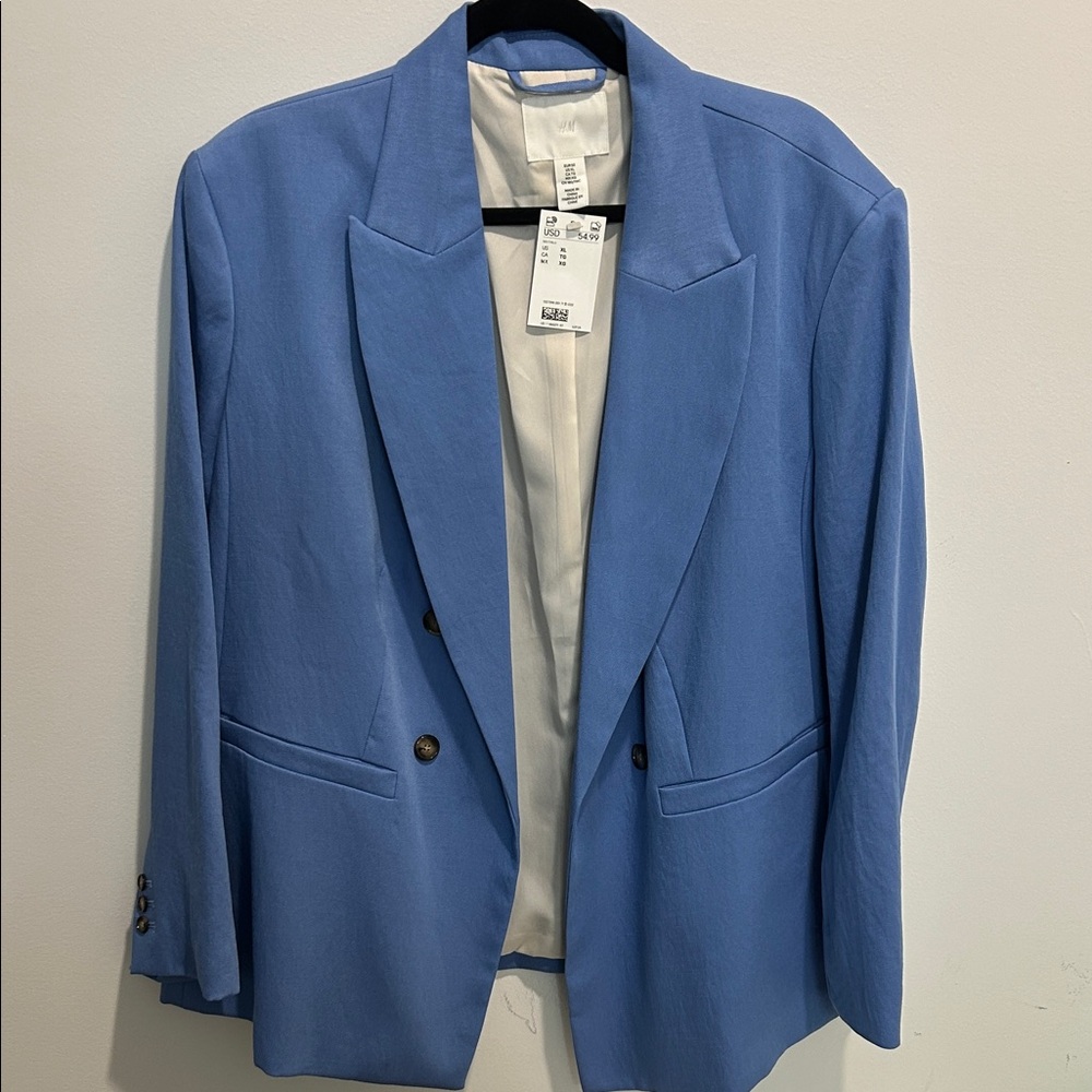 H&M Periwinkle Double-Breasted Women's Blazer